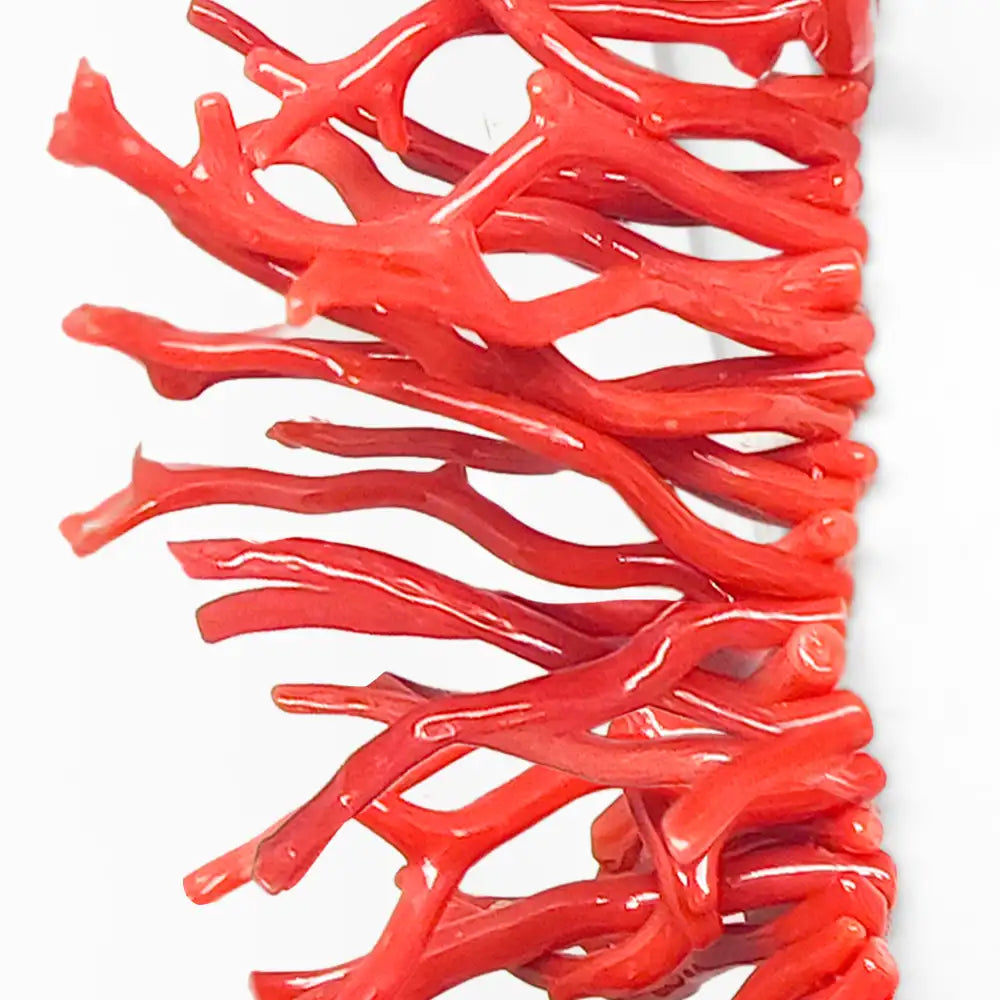 Red Coral Fringed Necklace