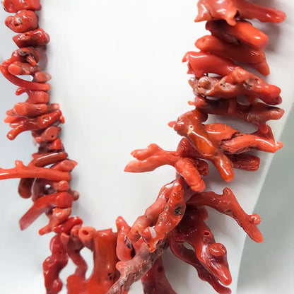 Red Coral Fringed Necklace