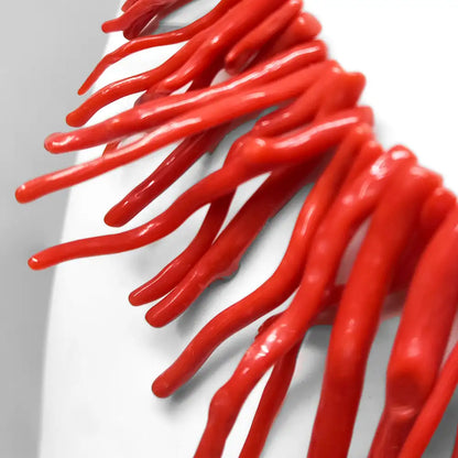 Collana Frange Corallo Rosso + Orecchini in Omaggio