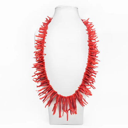 Collana Frange Corallo Rosso + Orecchini in Omaggio