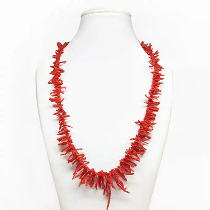 Necklace Fringe Coral Red