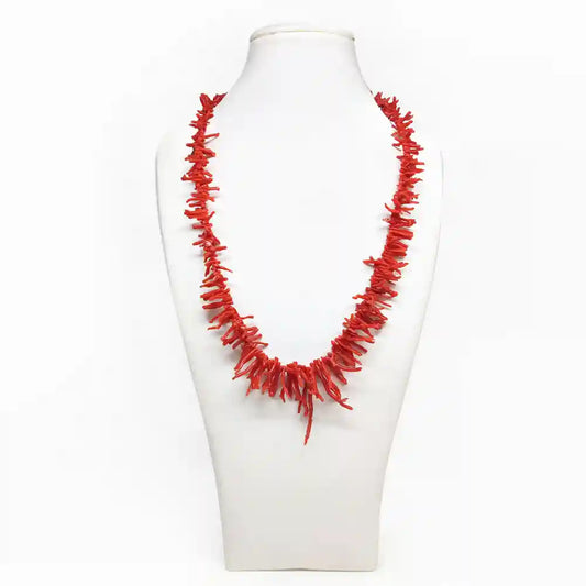 Necklace Fringe Coral Red