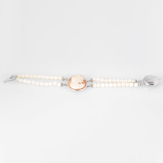 Bracciale Perle e Cammeo Profilo Donna