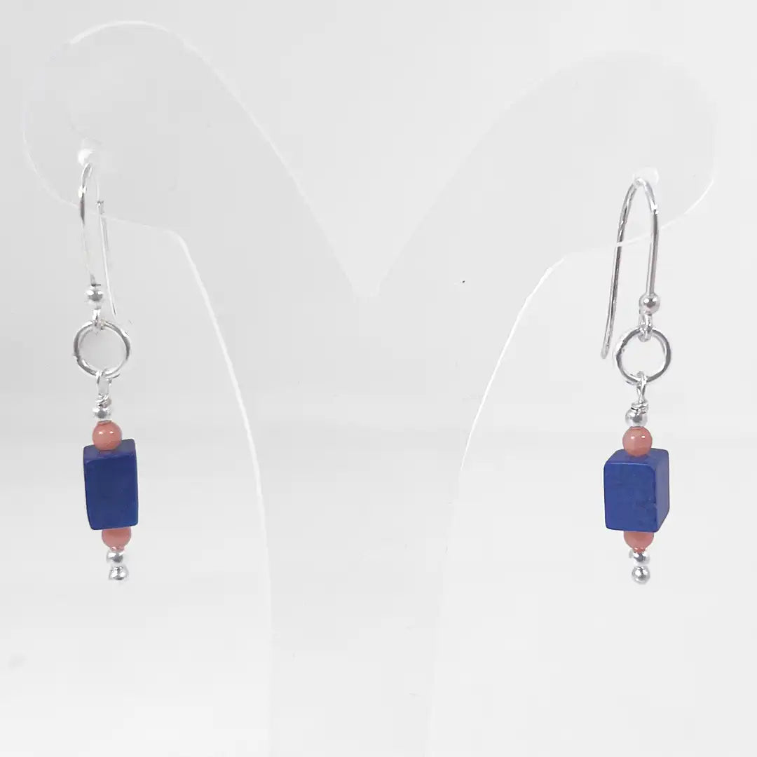 Fantasy Silver Earrings with Natural Agate Stones