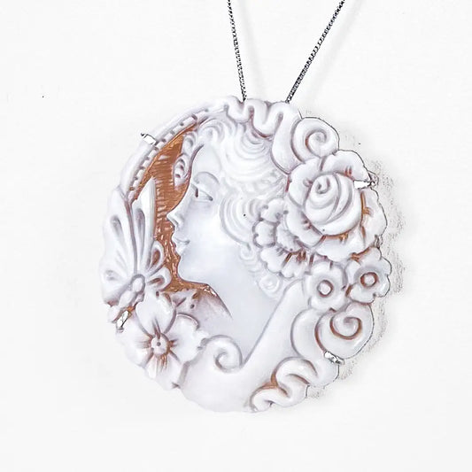 Cameo Pendant Brooch Profile Woman