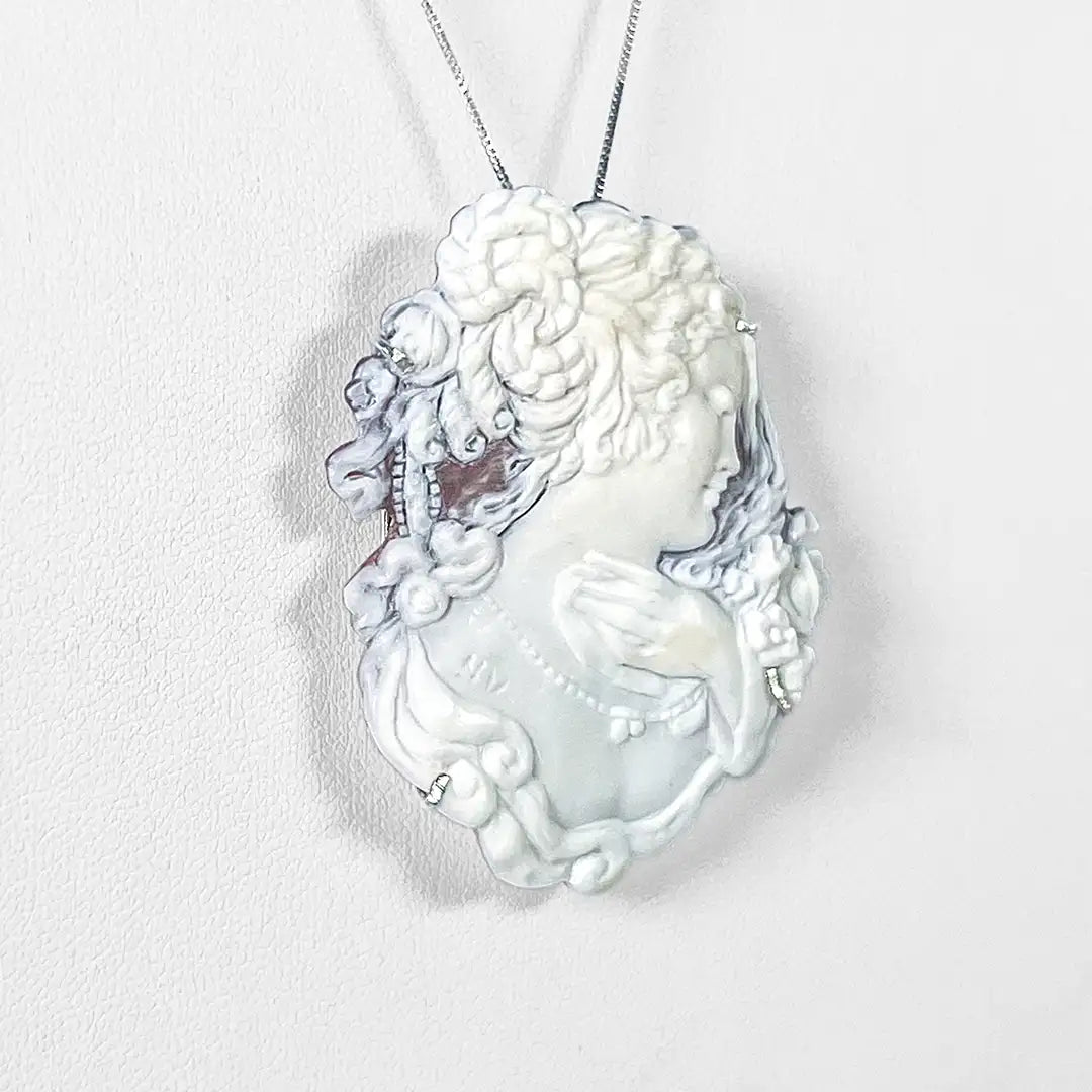 Artistic Cameo Pendant Brooch Woman Profile
