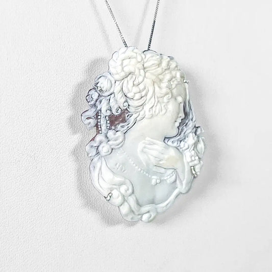 Artistic Cameo Pendant Brooch Woman Profile