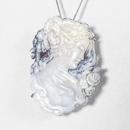 Artistic Cameo Pendant Brooch Woman Profile