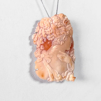 Artistic Cameo Pendant Brooch Woman Profile