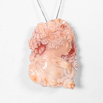 Artistic Cameo Pendant Brooch Woman Profile
