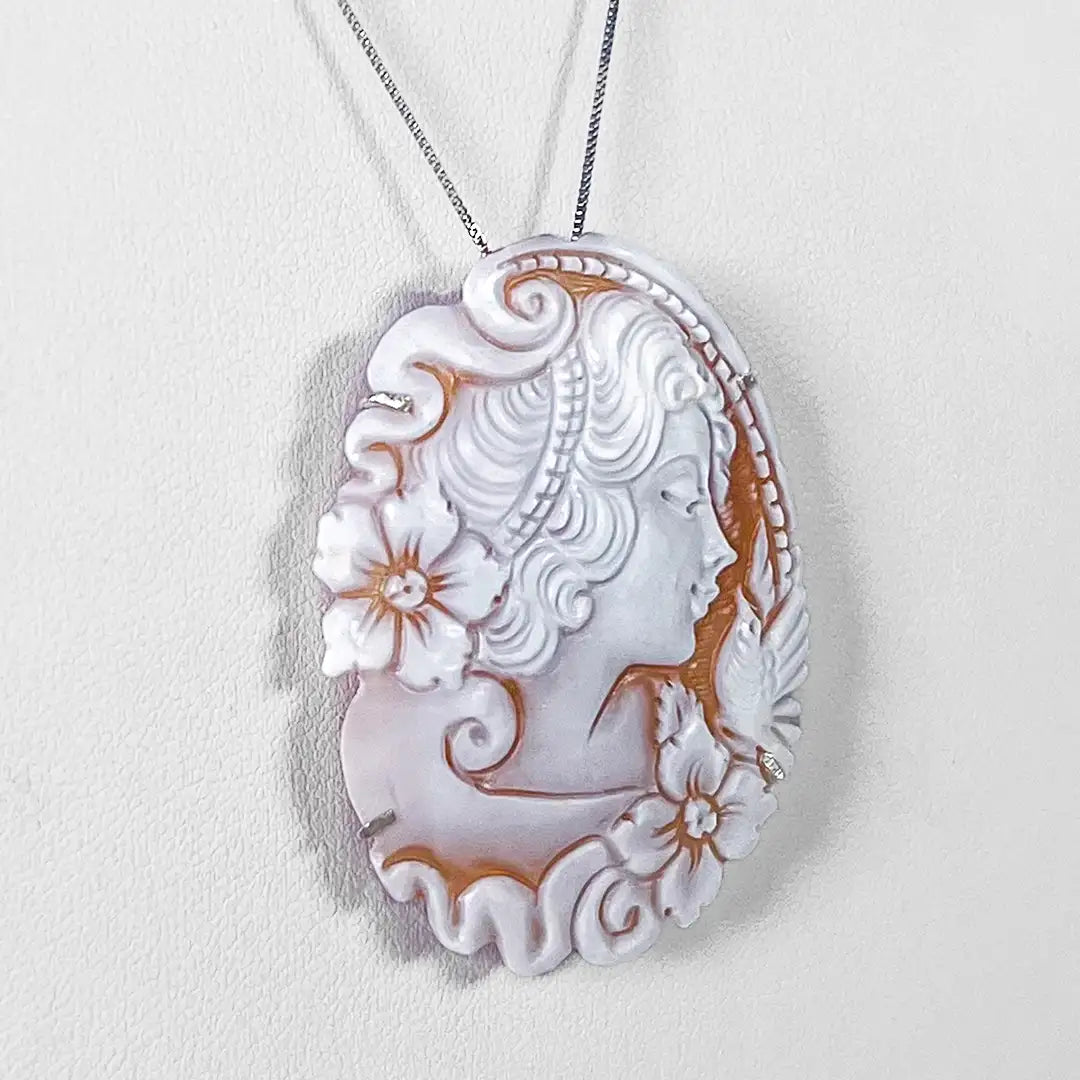 Pendant Brooch Cameo Profile Woman