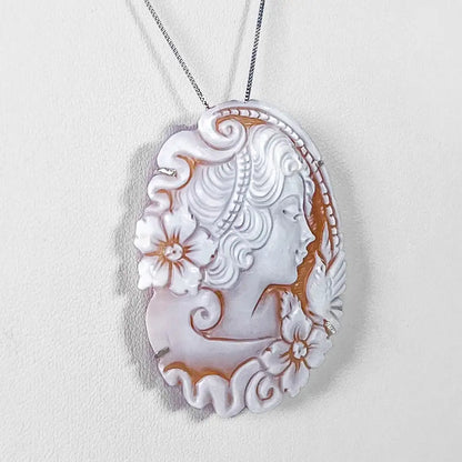 Pendant Brooch Cameo Profile Woman