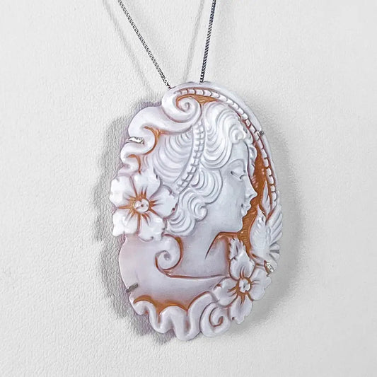 Pendant Brooch Cameo Profile Woman