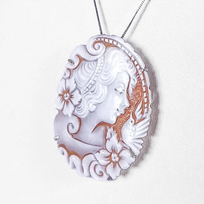 Pendant Brooch Cameo Profile Woman