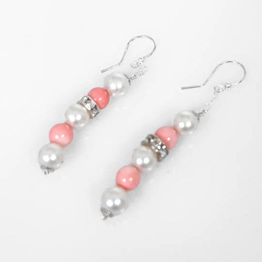 Fantasy Silver Earrings with Pearls 