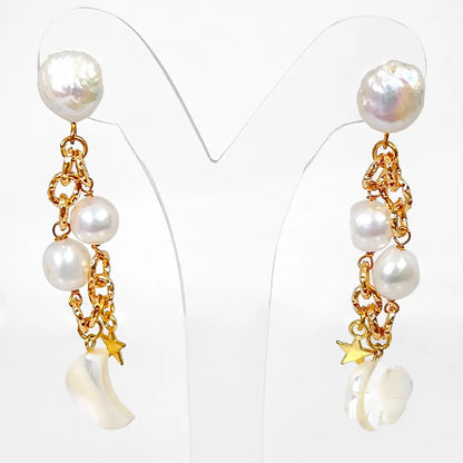 Orecchini Fantasia in Argento con Perle
