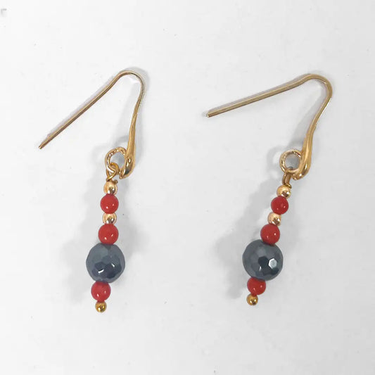 Fantasy Silver Earrings with Agate Stones