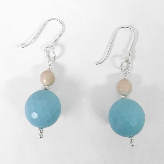 Fantasy Silver Earrings with Agate