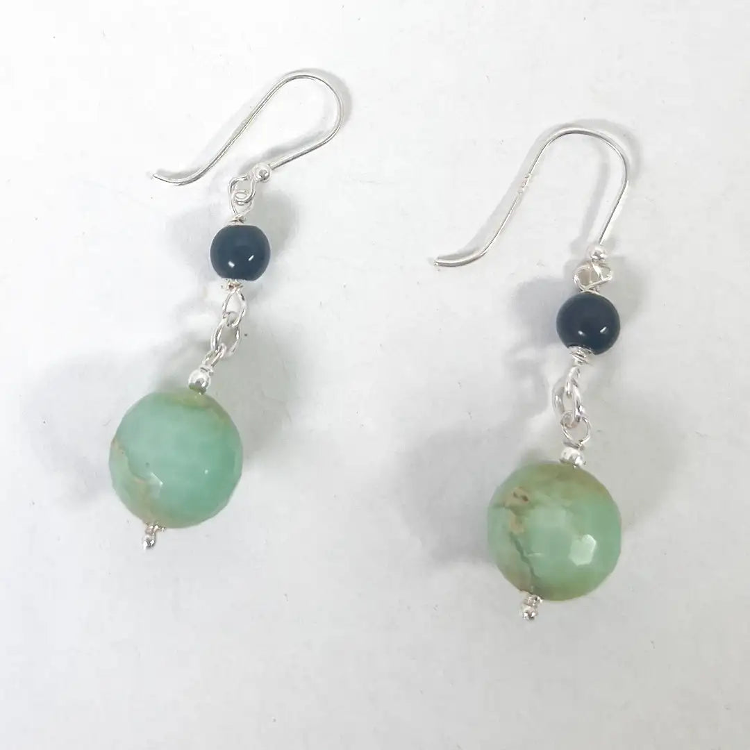 Fantasy Silver Earrings with Agate Stones