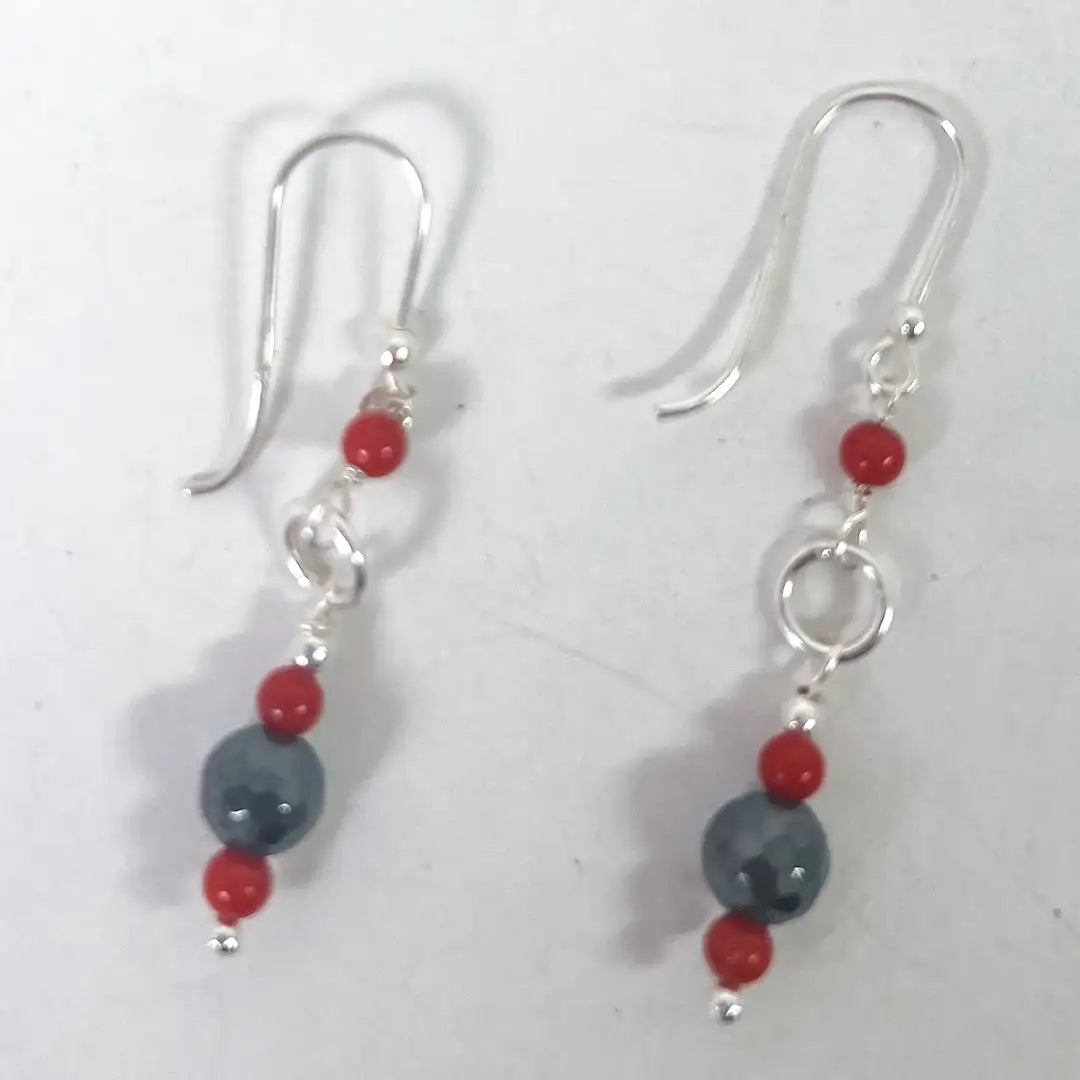 Fantasy Silver Earrings with Agate Stones