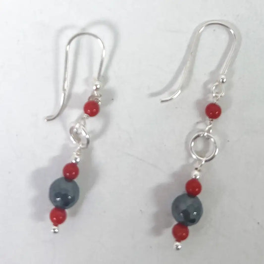 Fantasy Silver Earrings with Agate Stones
