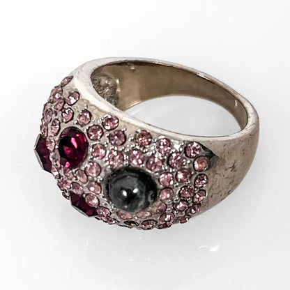 Silver Ring with Zircons and Stones