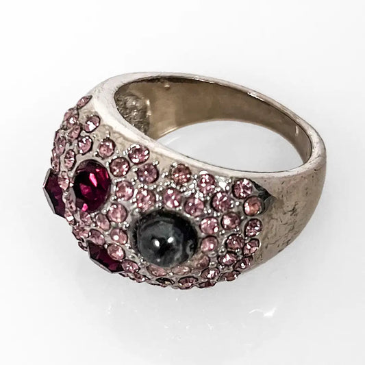 Silver Ring with Zircons and Stones