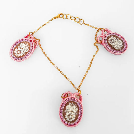 Soutache Bracelet with Cameo Flowers