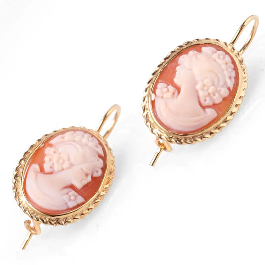 Cameo Earrings Profile Woman