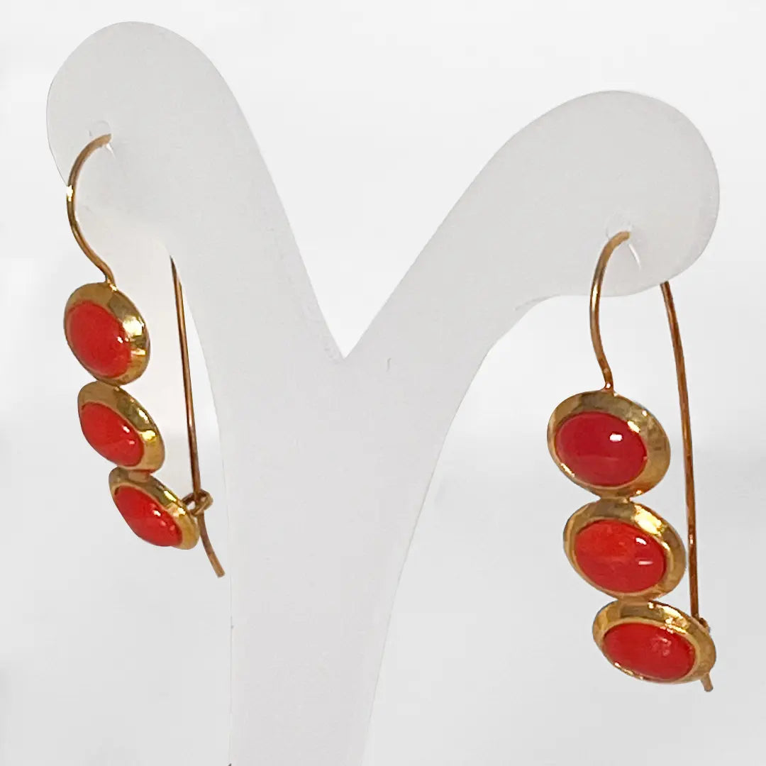 Red Coral Earrings 