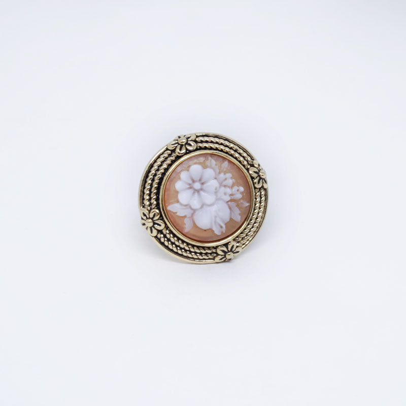 Anello Cameo Italiano Cammeo Fiore in Rilievo