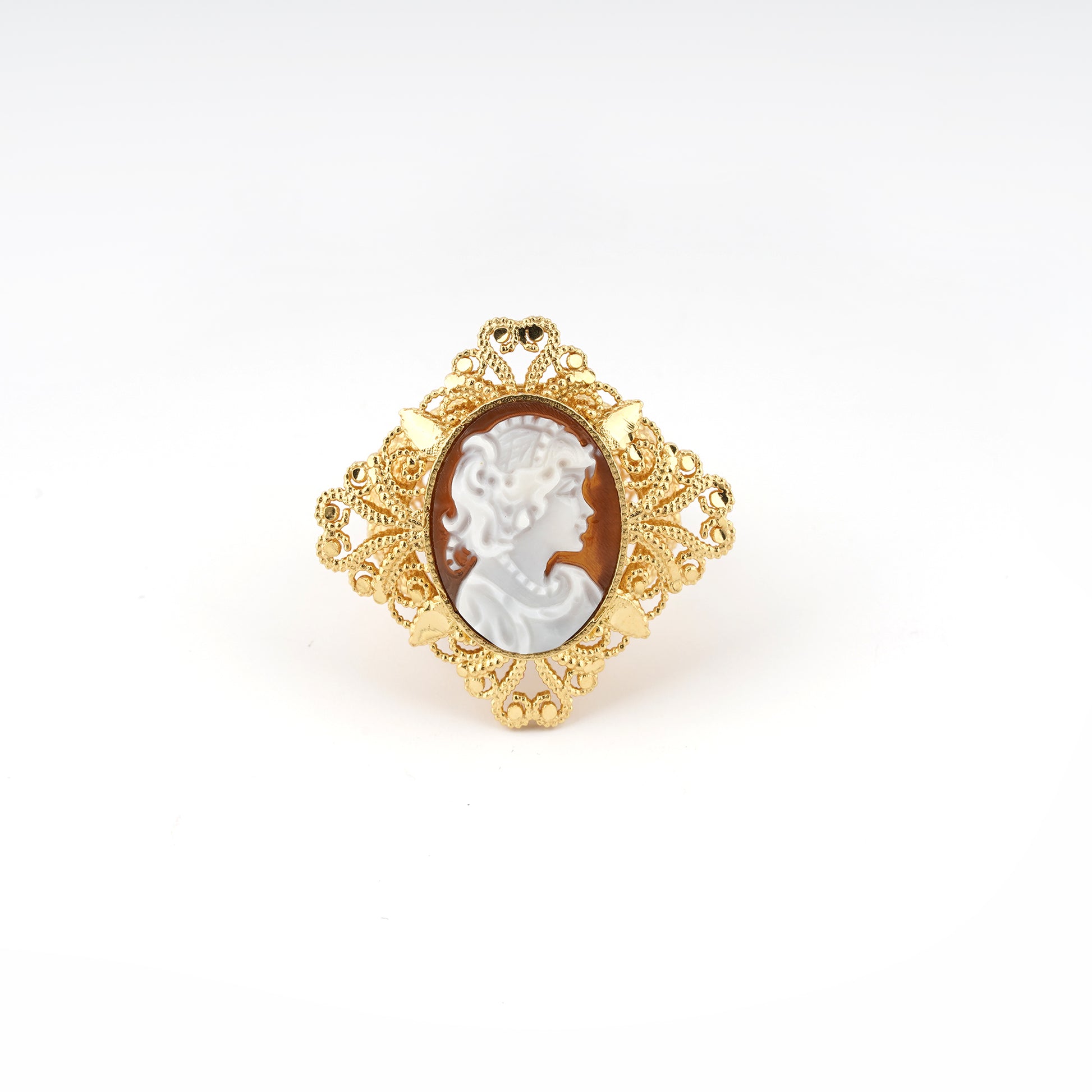 Anello-Anne-Cammeo-Profilo-Donna-Oro