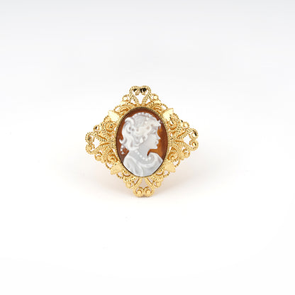 Anello-Anne-Cammeo-Profilo-Donna-Oro