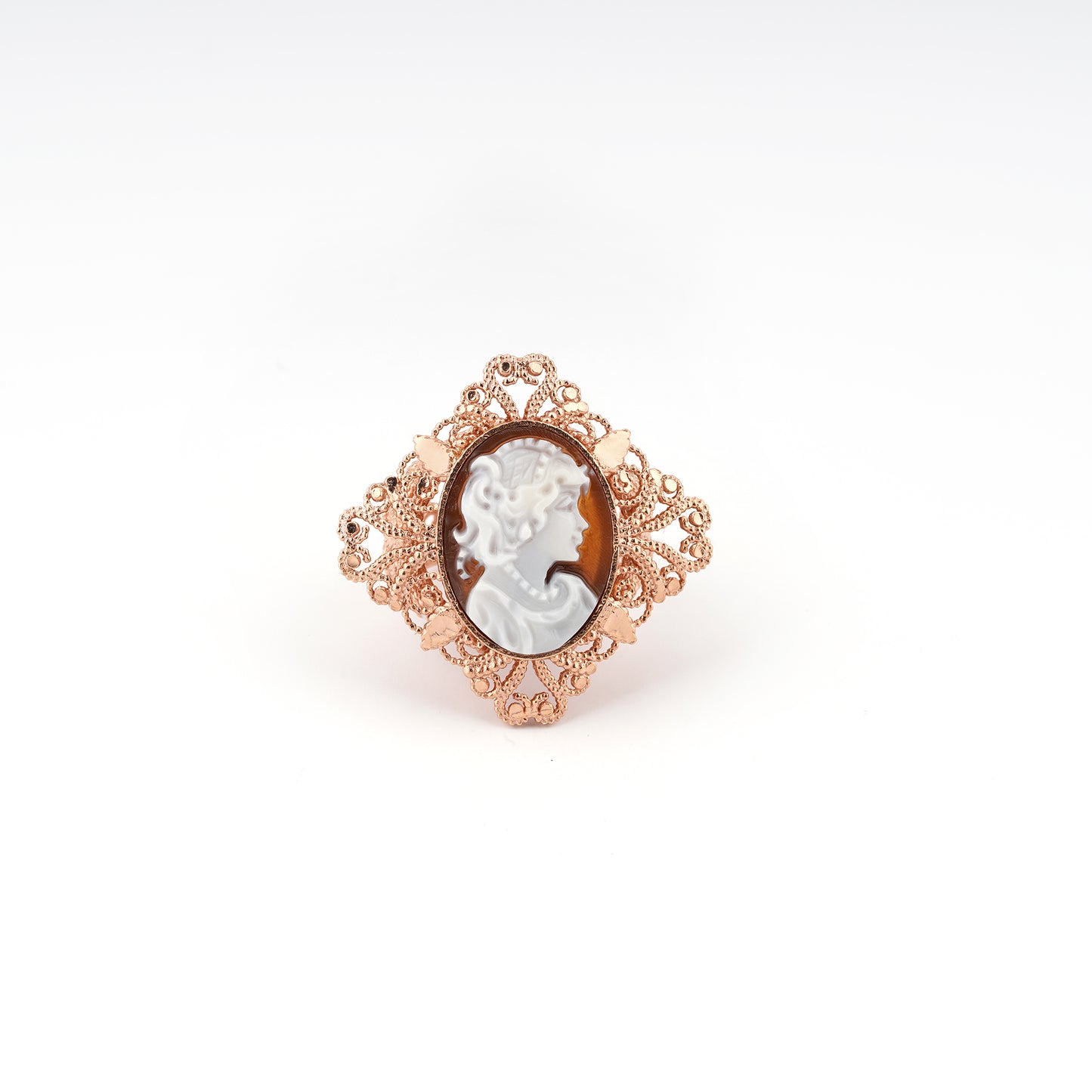 Anello-Anne-Cammeo-Profilo-Donna-Rame