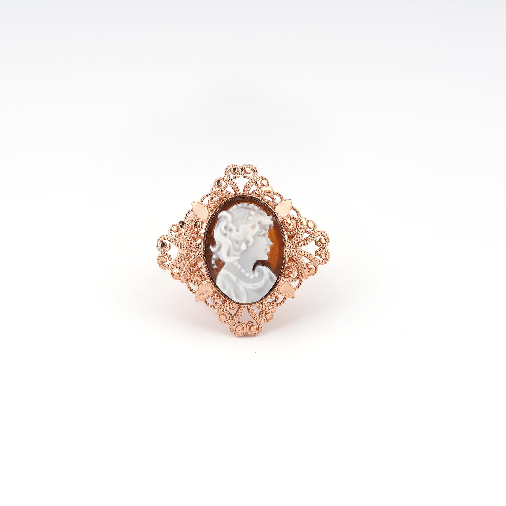Anello-Anne-Cammeo-Profilo-Donna-Rame