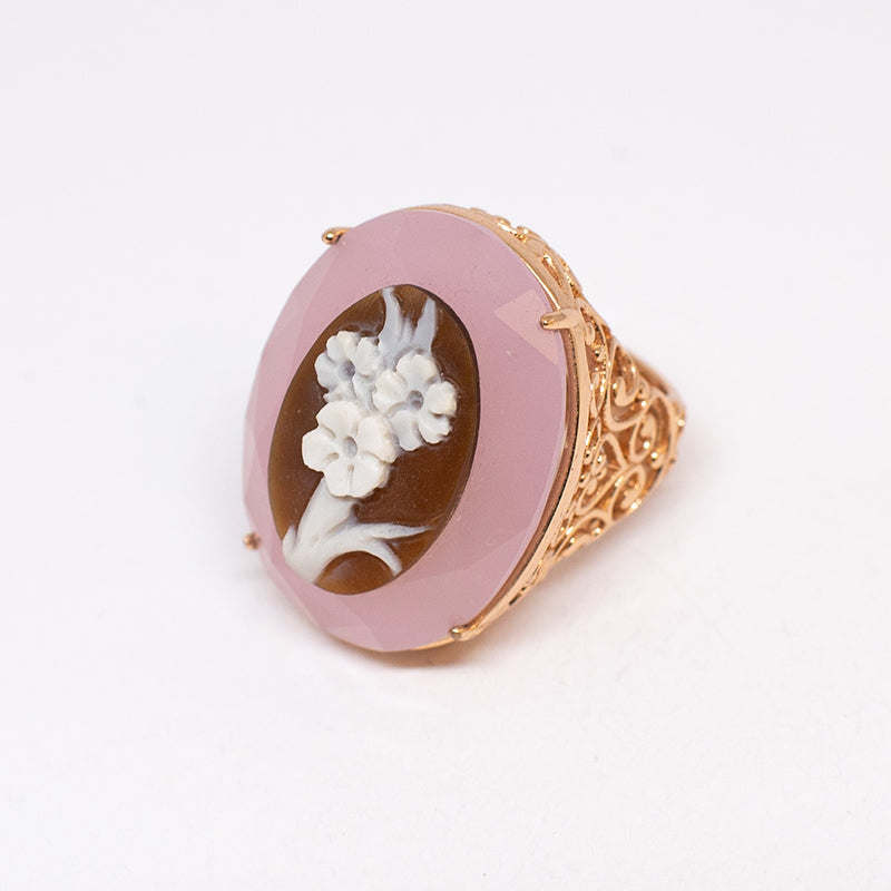 Anello Cameo Italiano Cammeo Fiori