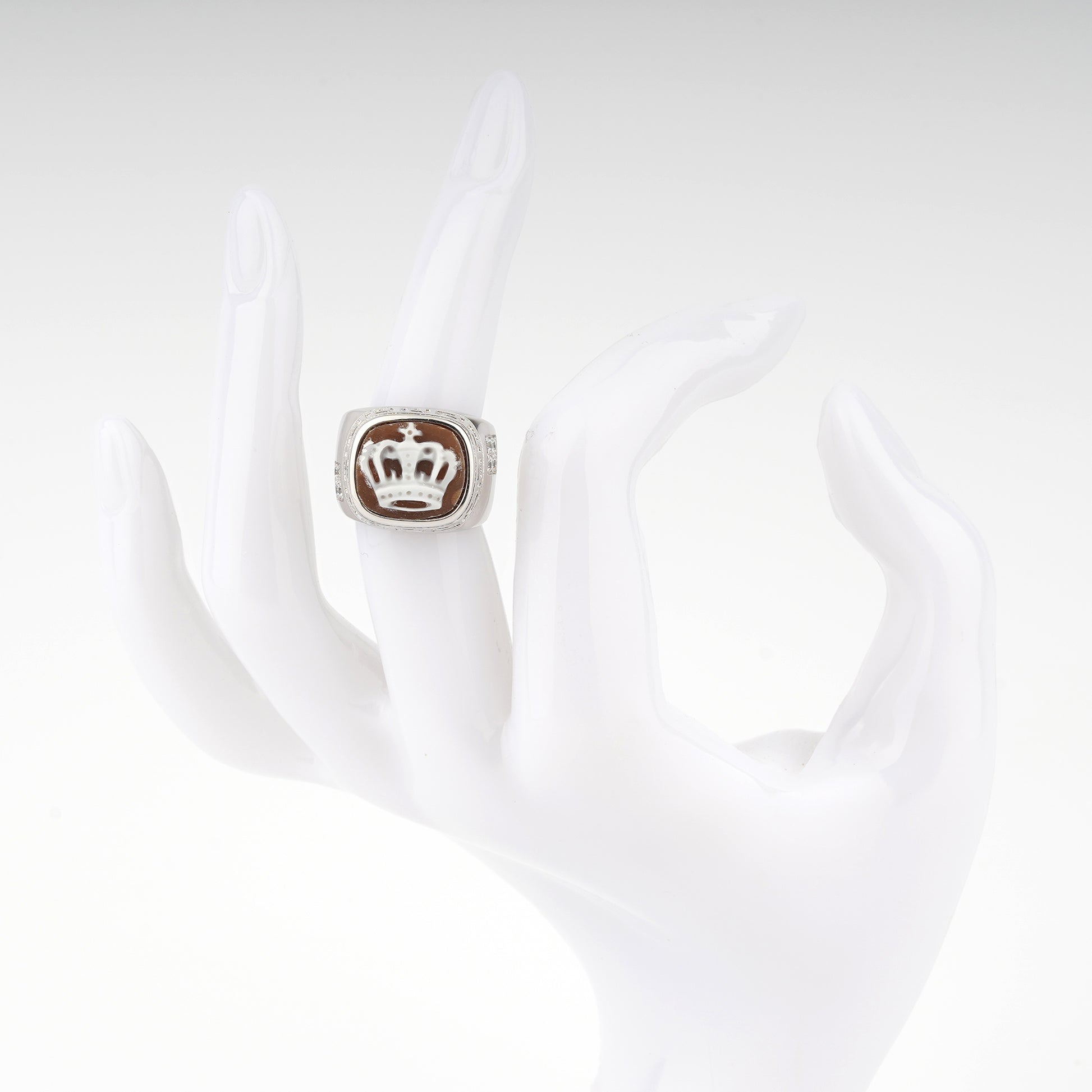 Anello-Musical-Cammeo-Corona-Rodio-Bianco