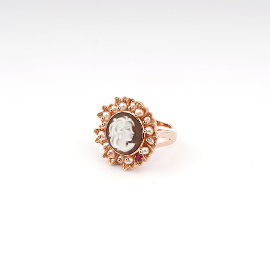 Cameo Ring Italian Anastasia Cameo Profile Woman