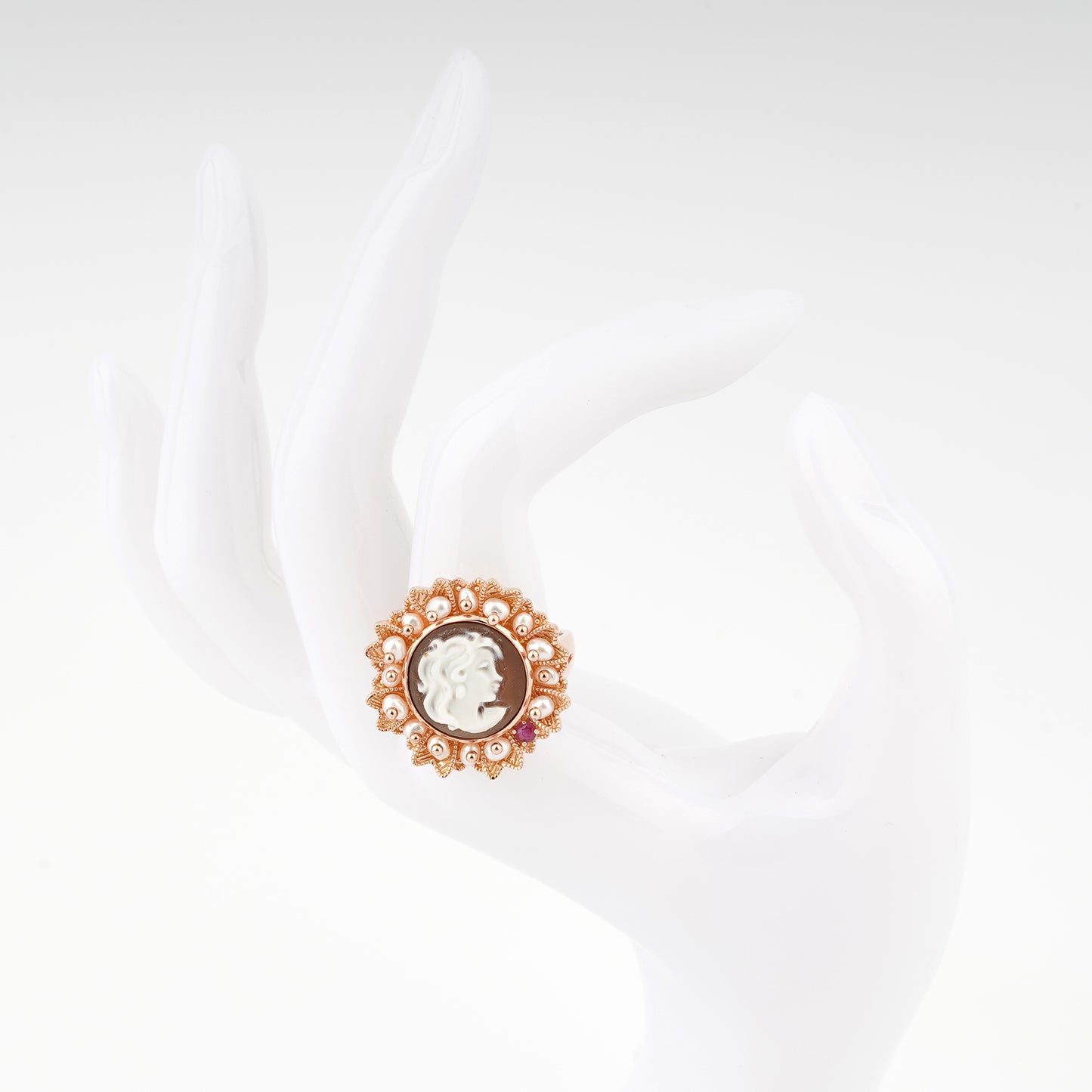 Cameo Ring Italian Anastasia Cameo Profile Woman