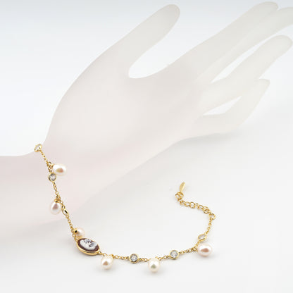 Bracciale-Arianna-Cammeo-Fiore-Oro