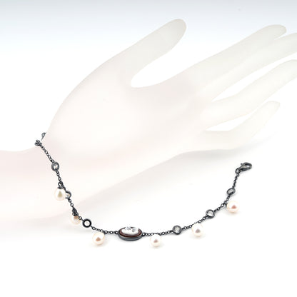 Bracciale-Arianna-Cammeo-Fiore-Rodio-Nero