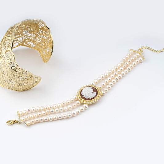 Bracciale-Ballet-Cammeo-Profilo-Donna-Oro