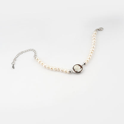 Bracciale-Ballet-Cammeo-Profilo-Donna-Rodio-Bianco