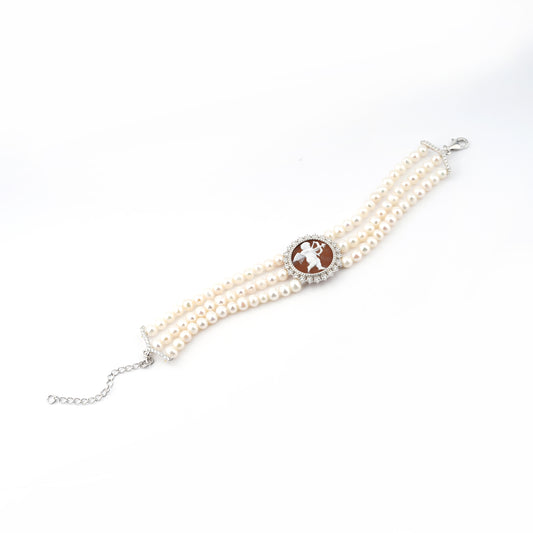 Bracciale-Ballet-Cammeo-Putto-con-Arco-Rodio-Bianco