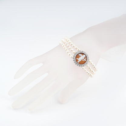 Bracciale-Ballet-Cammeo-Putto-con-Arco-Rodio-Bianco