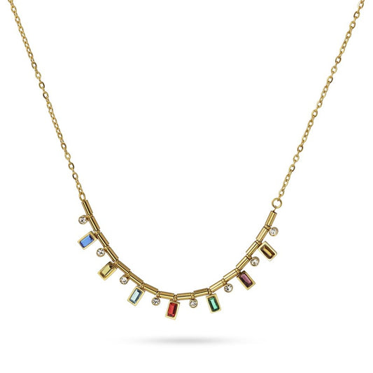 Anartxy Zirconia Necklace Colorful Zircons