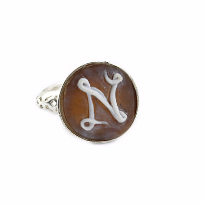 Cameo Ring Italian Cameo Collection Initials (also for men)