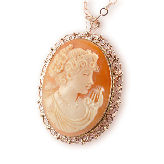 Antique Silver Cameo Pendant