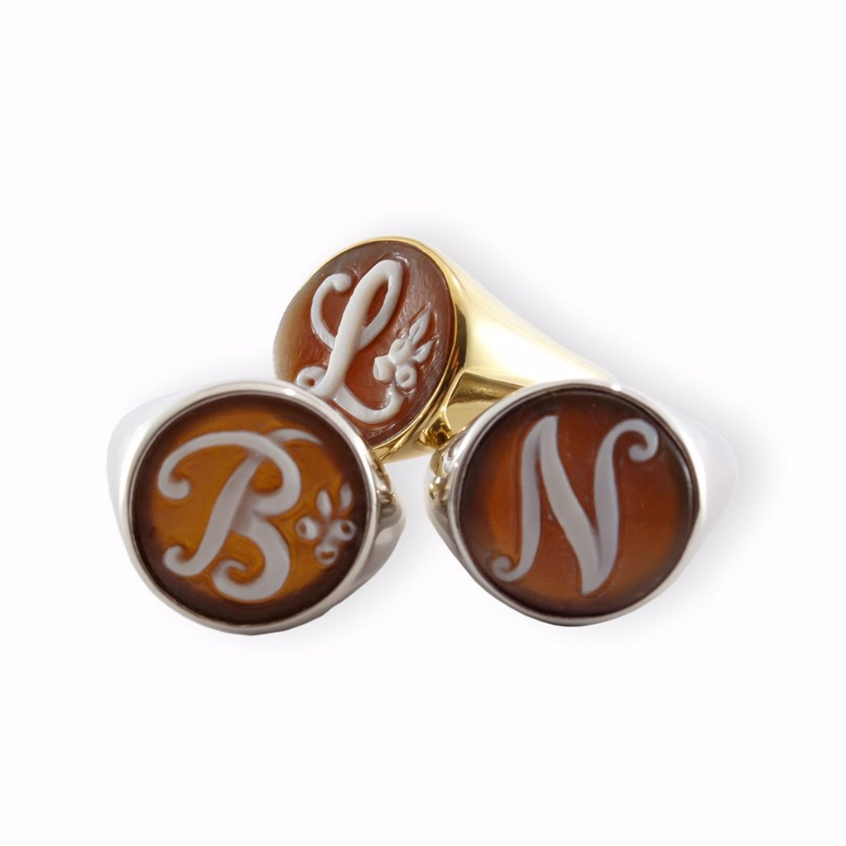 Cameo Ring Italian Cameo Collection Initials (also for men)