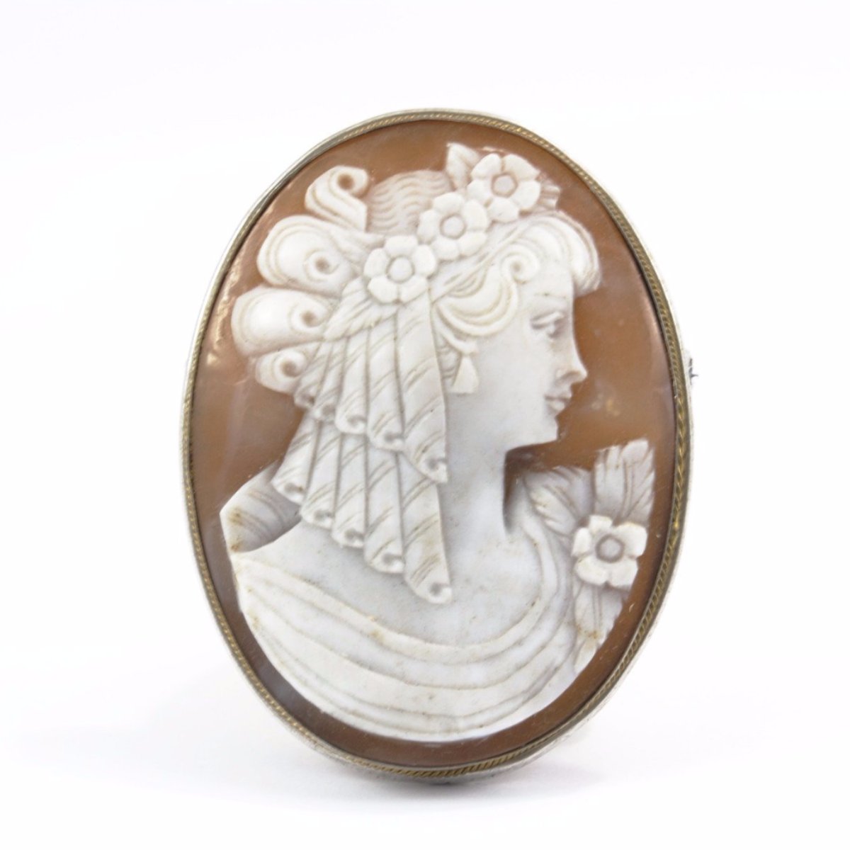 Woman Face Cameo Pendant Brooch